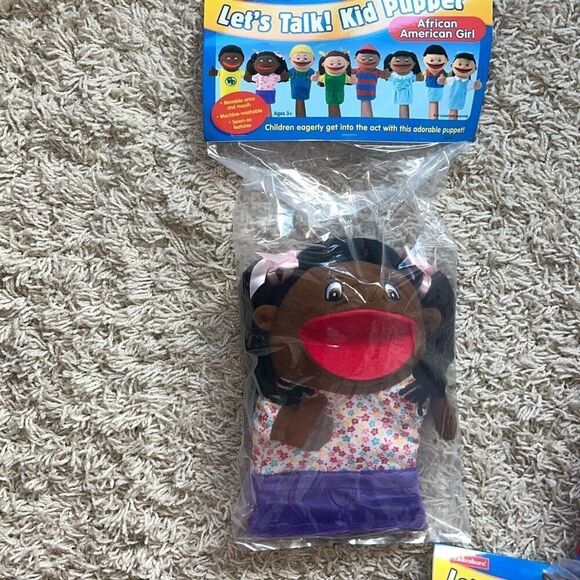 New Lakeshore Let's Talk Kid Hand Puppet Classroom Learning Lot of 6 - Picture 5 of 9